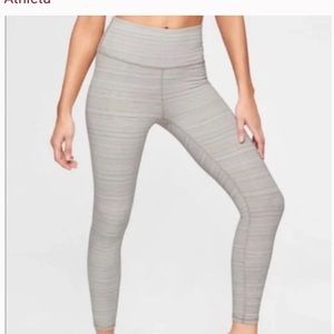 Athleta High Rise Jacquard Chaturanga Tight Leggings Slate Grey/‎ White SMALL